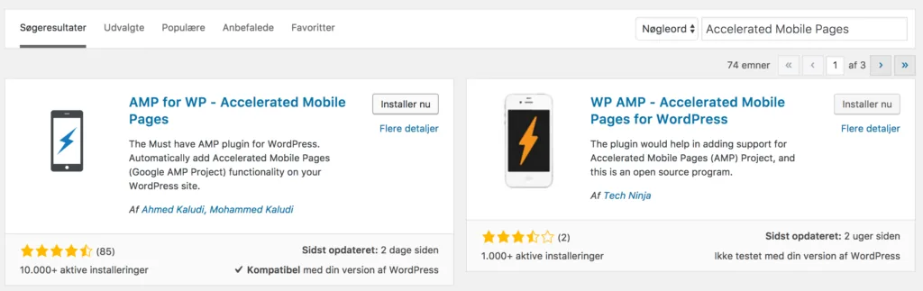 Accelerated Mobile Pages wordpress plugin