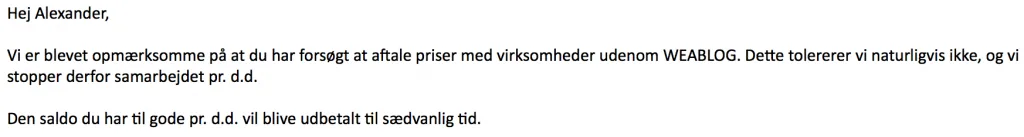 weablog lukker konto