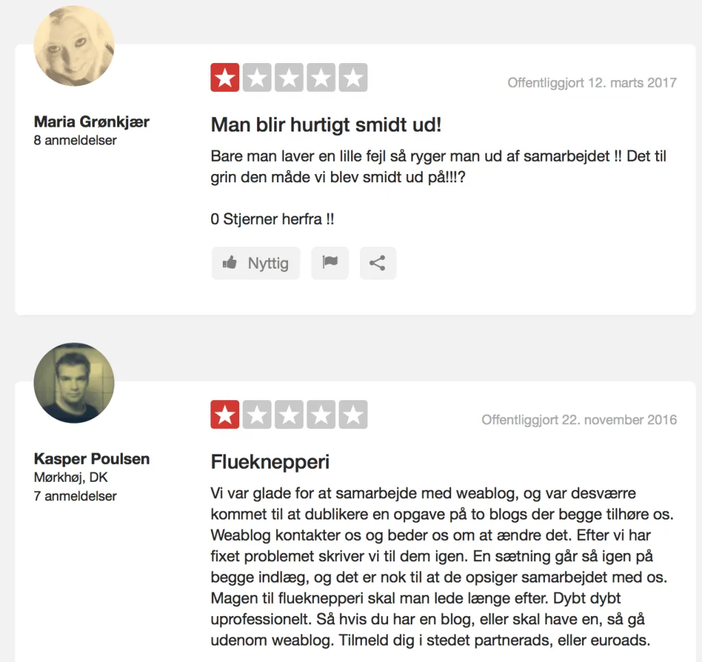 weablog trustpilot svindlere